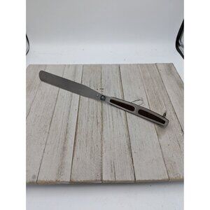 Vintage Stainless Steel Spatula Cake Icing Spreader Brown Handle 12 1/4"